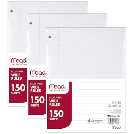 Notebook Filler Paper, Wide Ruled, PK450